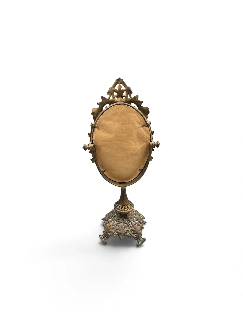 Vintage Cast Iron Ornate Victorian Revival Tilting Vanity Mirror 18.5”